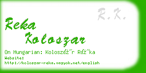 reka koloszar business card